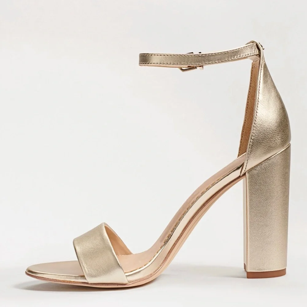 Sam Edelman, Yaro Block Heel Sandal, Gold Leather. Brand New, Never Worn! - Picture 5 of 8